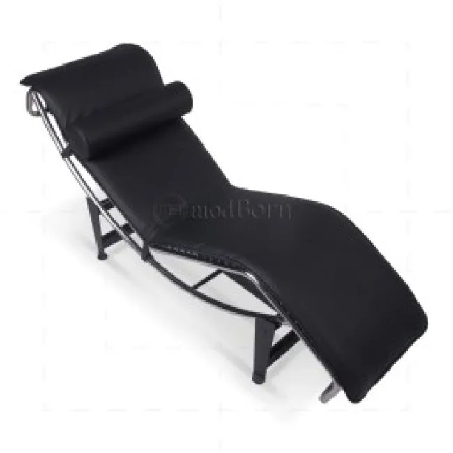 Le Corbusier Style LC4 Chaiselongue – Schwarzes Leder — image 2