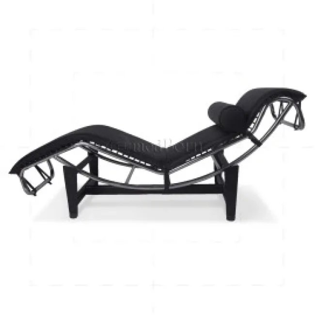 Le Corbusier Style LC4 Chaiselongue – Schwarzes Leder — image 7