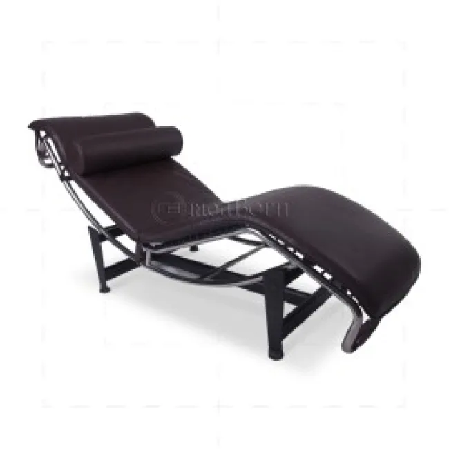 Le Corbusier Style LC4 Chaise Lounge — Brown Leather