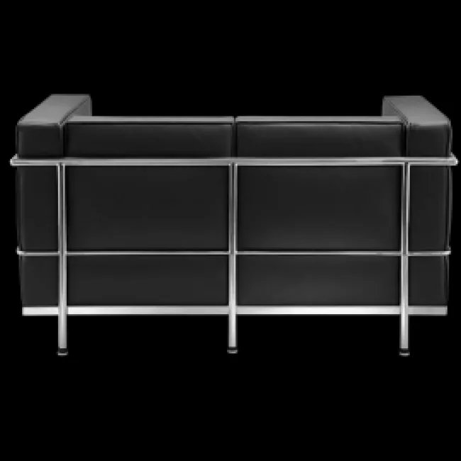 Le Corbusier Style LC2 Sofa 3 Sitzer – Schwarz Leder — image 6