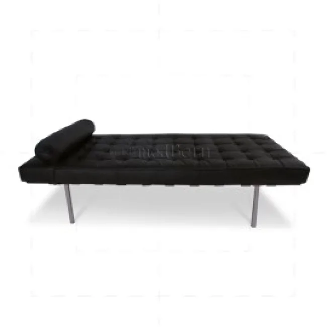 Ludwig Mies Van Der Rohe Barcelona Style Day Bed Black Leather