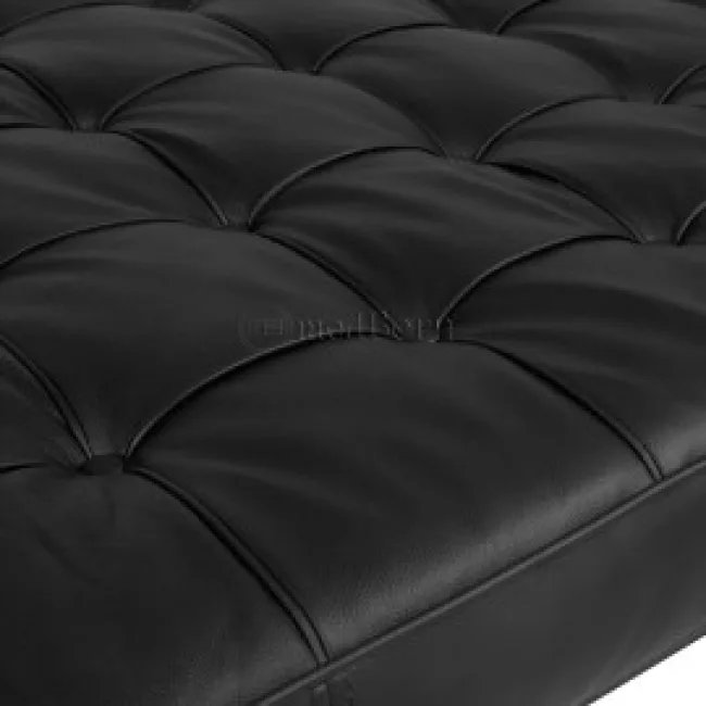 Ludwig Mies Van Der Rohe Barcelona Stil Tagesbett – Schwarzes Leder — image 2