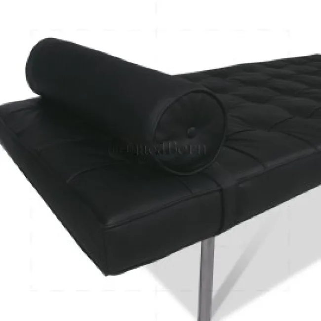 Ludwig Mies Van Der Rohe Barcelona Stil Tagesbett – Schwarzes Leder — image 5