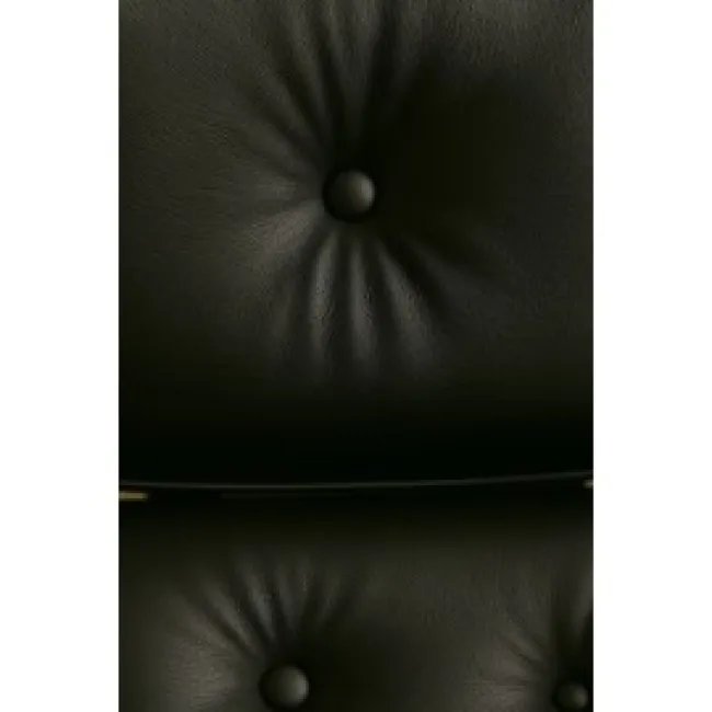 Eames Style Loungesessel & Hocker – Schwarzes Leder — image 7