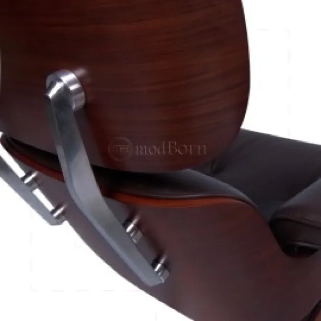 Eames Loungesessel & Hocker – Braunes Leder — image 4