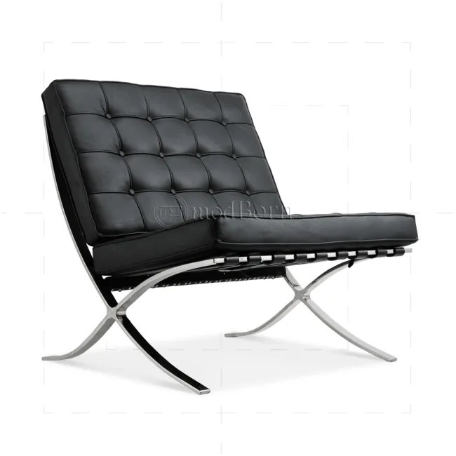 Ludwig Mies van der Rohe – Barcelona Sessel (Schwarzes Leder) | Modborn — image 7