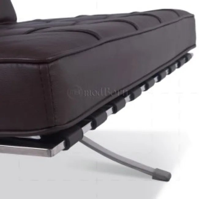 Ludwig Mies Ven Der Rohe Barcelona Sessel – Braunes Leder — image 4