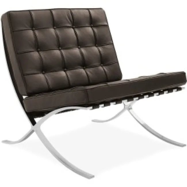 Ludwig Mies Ven Der Rohe Barcelona Sessel – Braunes Leder — image 6