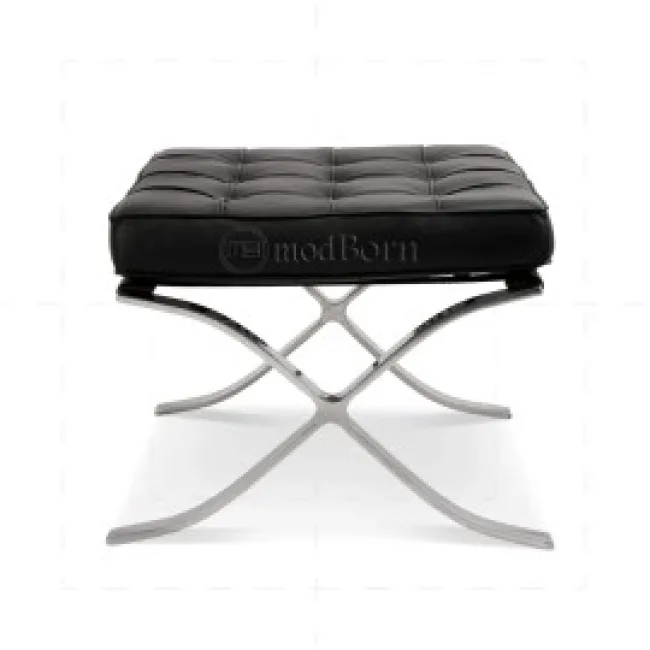Ludwig Mies Ven Der Rohe Barcelona Style Ottoman Black Leather