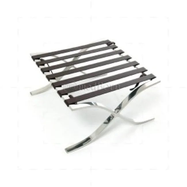 Ludwig Mies Ven Der Rohe Barcelona Style Ottoman – Braunes Leder — image 3