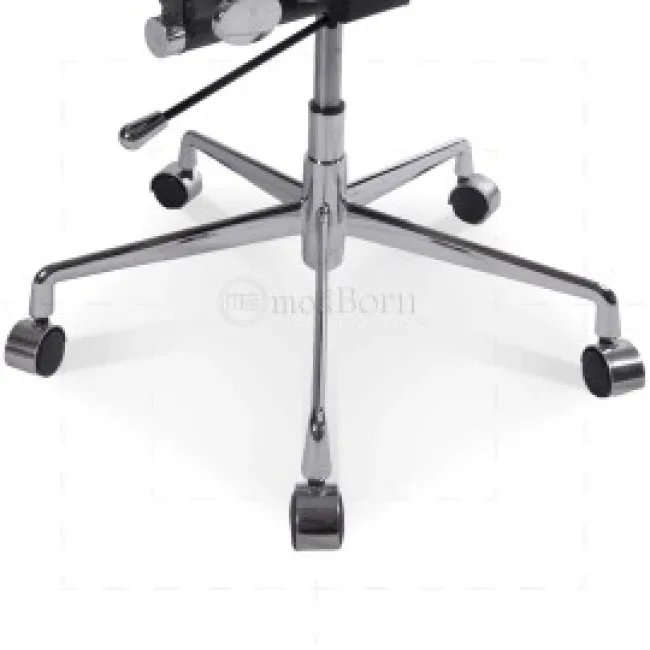 Ea117 Silla de oficina Eames EA117 - Respaldo bajo, cuero negro acanalado — image 2