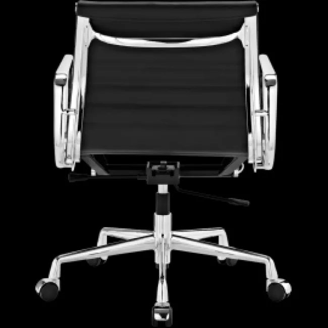 Ea117 Silla de oficina Eames EA117 - Respaldo bajo, cuero negro acanalado — image 6