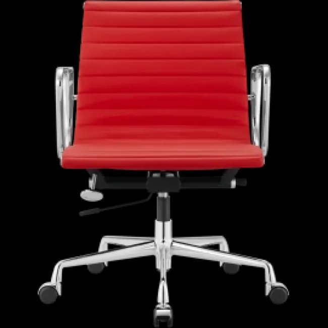 Ea117 Eames Style Bürostuhl Niedrig – Geripptes rotes Leder — image 2