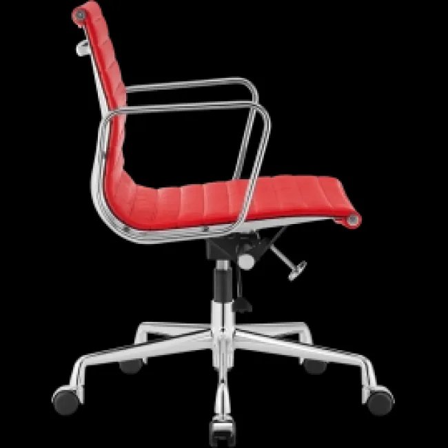 Ea117 Eames Style Bürostuhl Niedrig – Geripptes rotes Leder — image 3