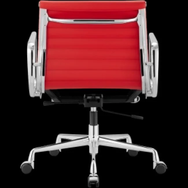 Ea117 Eames Style Bürostuhl Niedrig – Geripptes rotes Leder — image 4