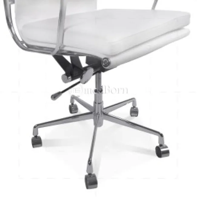 Ea217 Eames Style Office Chair — Low Back Soft Pad White Leather