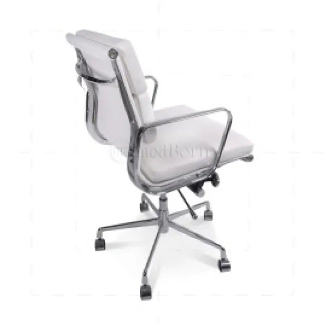 EA217 Eames Bürostuhl (Niedriger Rücken) – Weißes Leder — image 5