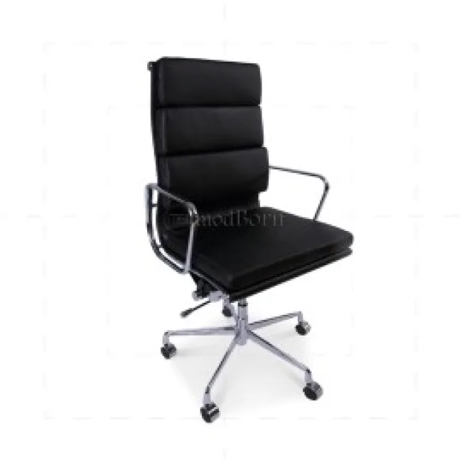 Ea219 Eames Style Office Chair High Back Soft Pad Black Leather