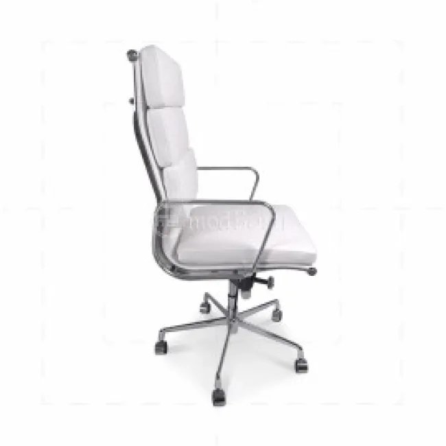 Ea219 Eames Style Bürostuhl Hoch — Weich gepolstert, Weißes Leder — image 3