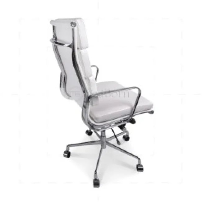 Ea219 Eames Style Bürostuhl Hoch — Weich gepolstert, Weißes Leder — image 5