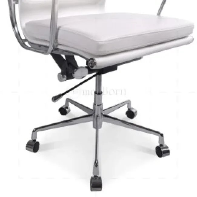 Ea219 Eames Style Bürostuhl Hoch — Weich gepolstert, Weißes Leder — image 6