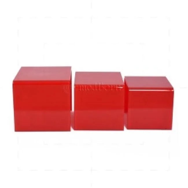 Gehärtetes Glas‑Nest aus 3 Couchtischen – Rot (Modborn) — image 4