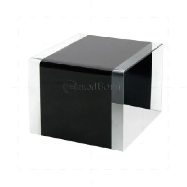 Toughened Glass Nest Of 3 Coffee Side Tables Black With Strips — image 2
