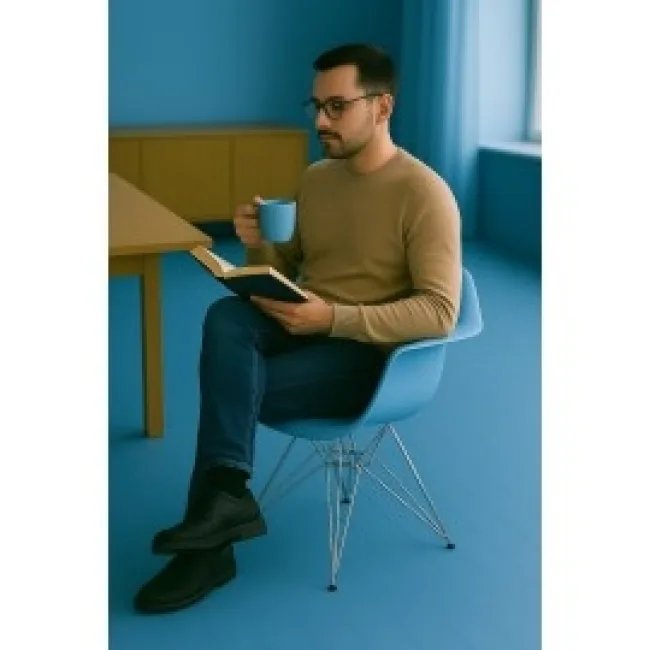 Eames Style Dining DAR Armlehnstuhl – Blau — image 3