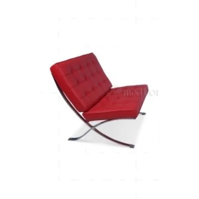 Ludwig Mies Ven Der Rohe Barcelona Style Chair – rotes Leder — image 2