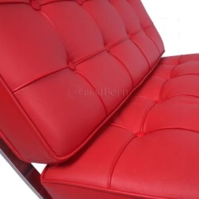 Ludwig Mies Ven Der Rohe Barcelona Style Chair – rotes Leder — image 3