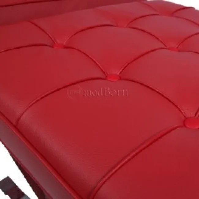 Ludwig Mies Ven Der Rohe Barcelona Style Chair – rotes Leder — image 5