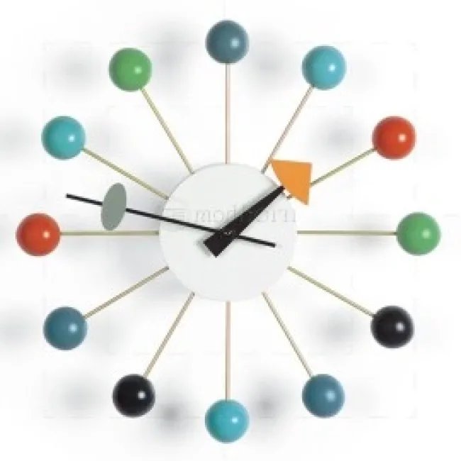 Horloge murale boule style George Nelson - Multicolore