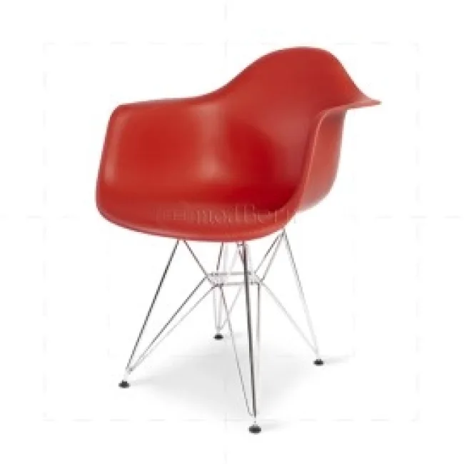 Eames Style Dining DAR Arm Chair Red