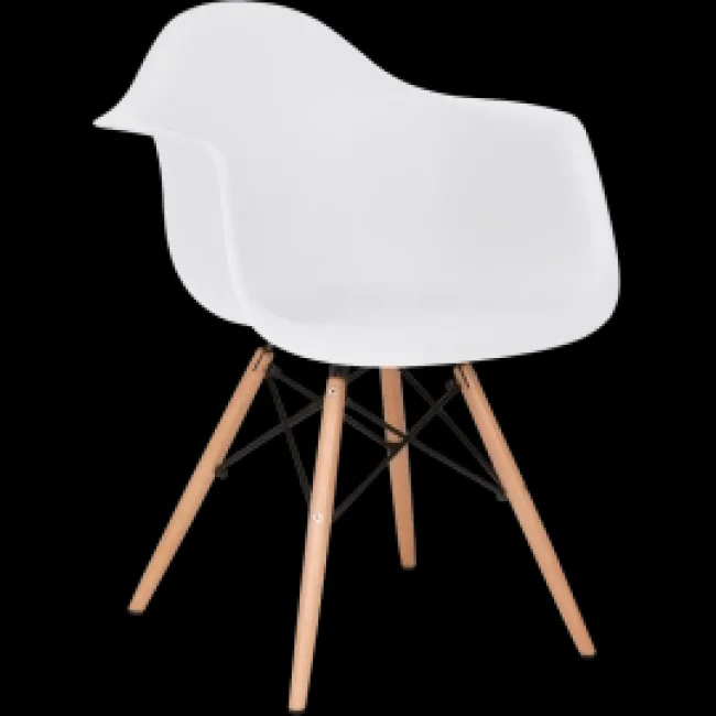 Eames Style Dining DAW Arm Chair — White