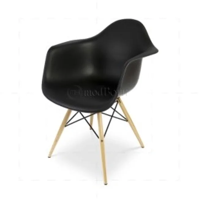 Eames Style Dining DAW Arm Chair — Black | Modborn
