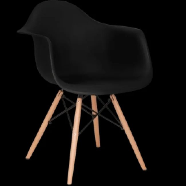 Eames Style Dining DAW Arm Chair — Negro — image 2