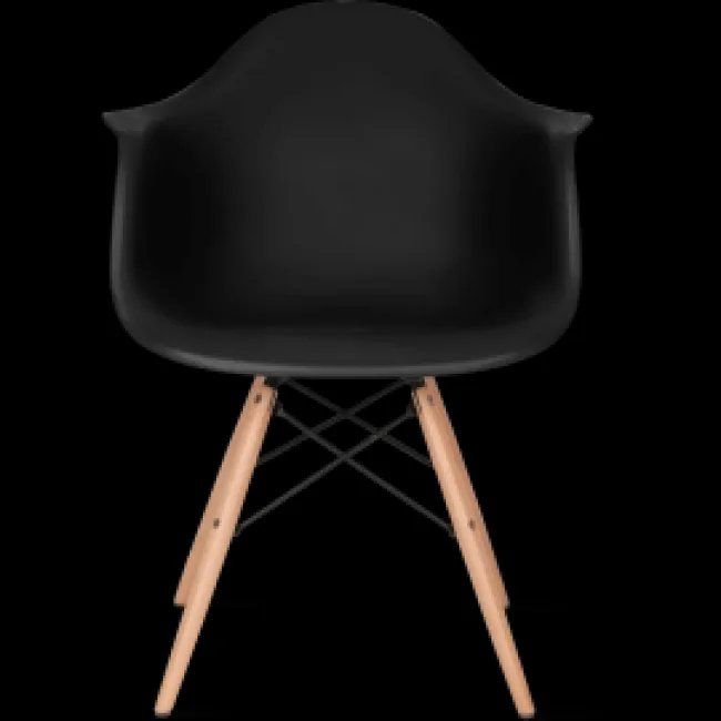 Eames Style Dining DAW Arm Chair — Negro — image 3