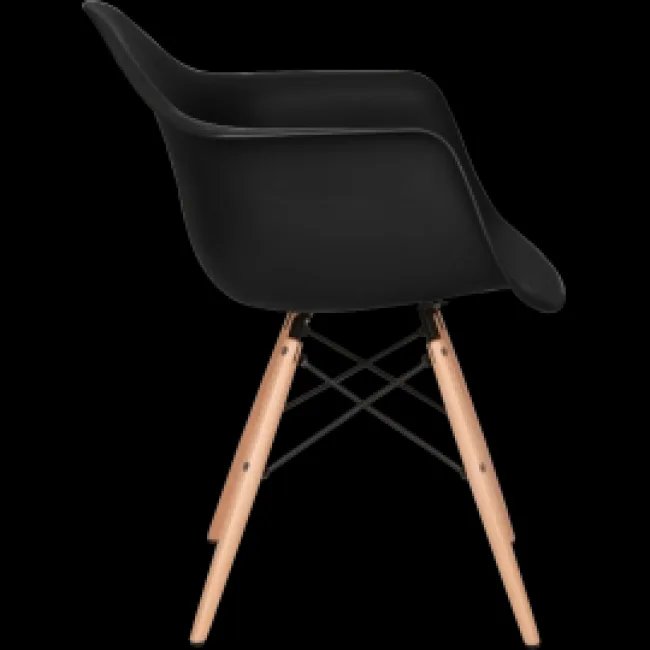 Eames Style Dining DAW Arm Chair — Negro — image 4