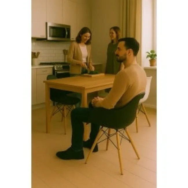 Eames Style Dining DAW Arm Chair — Negro — image 8