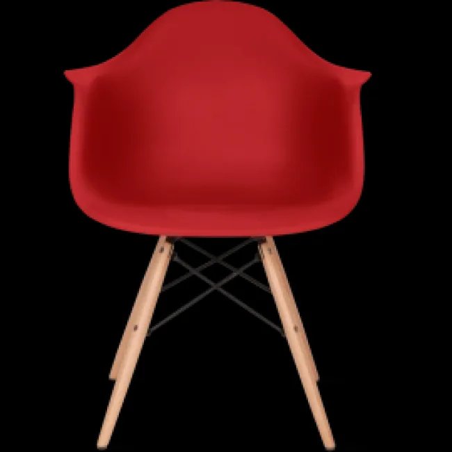 Eames Sillón DAW Rojo — Eames Style Dining DAW Arm Chair Red — image 2