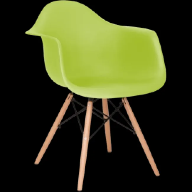 Eames Style Dining DAW Arm Chair Green