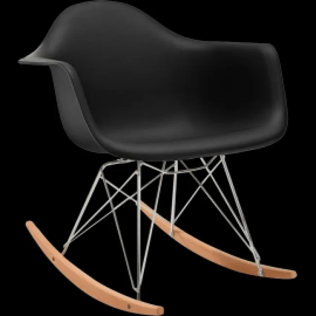 Eames Style Dining Rocking RAR Arm Chair Black