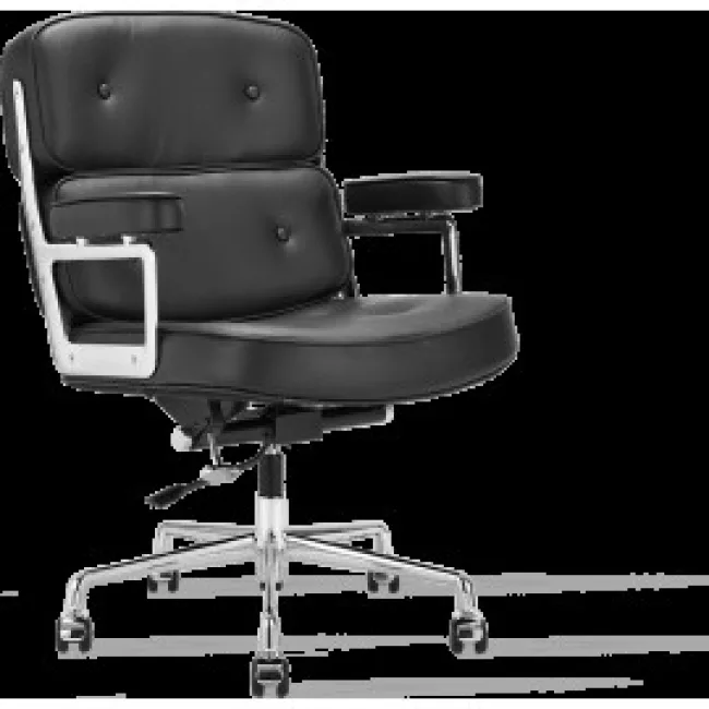 Ea104 Eames Style Office Lobby Black Leather Executive Chair