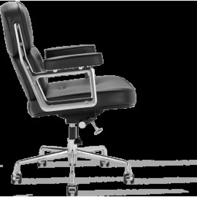 Ea104 Eames Style Office Lobby - Sillón Ejecutivo Piel Negra — image 3