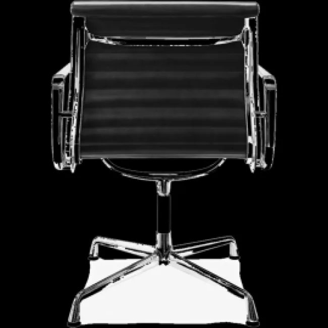 EA108 — Sillón Eames estilo oficina (respaldo bajo) en cuero negro — image 4