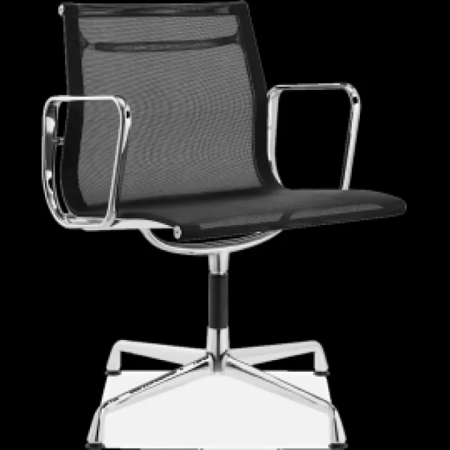 Ea108 Eames Style Office Mesh Chair — Low Back Ribbed Black Fabric