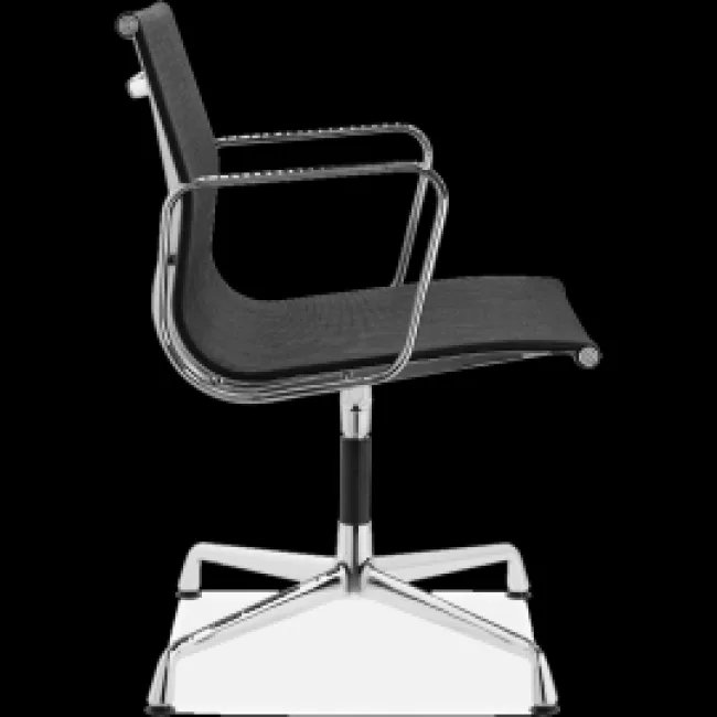 Ea108 Eames Style Sillón Oficina Mesh Respaldo Bajo Tela Negra — image 3