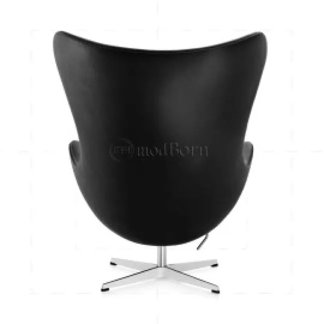 Arne Jacobsen Stil – Ei‑Stuhl (Schwarz, Leder) — image 2