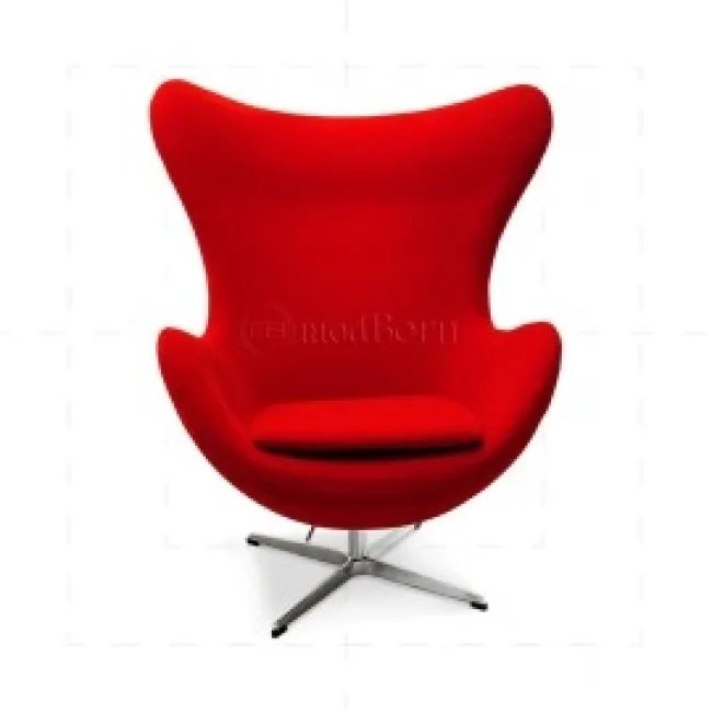 Arne Jacobsen Stil Egg Sessel – Kaschmir-Wolle Rot — image 2