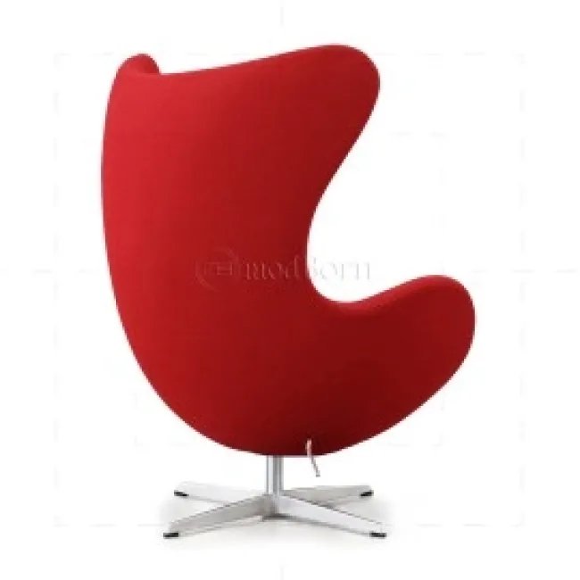 Arne Jacobsen Stil Egg Sessel – Kaschmir-Wolle Rot — image 3